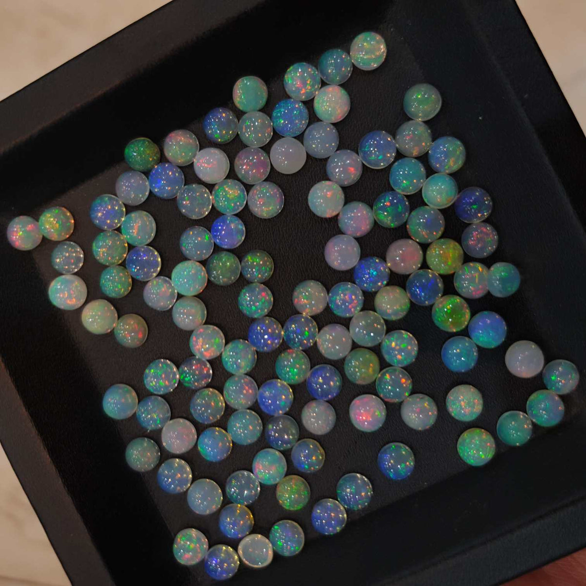 20 Pcs Natural Ethiopian Opal Cabochon Round | 4mm, 5mm, 6mm & 7mm