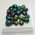 18 pcs of  Ethiopian Black Smoked Opal Pear Shape | 36.5Cts | 10mm to 13mm size