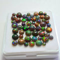 52 pcs of  Ethiopian Black Smoked Opal Round Shape | 18.1Cts | 3mm to 6mm size