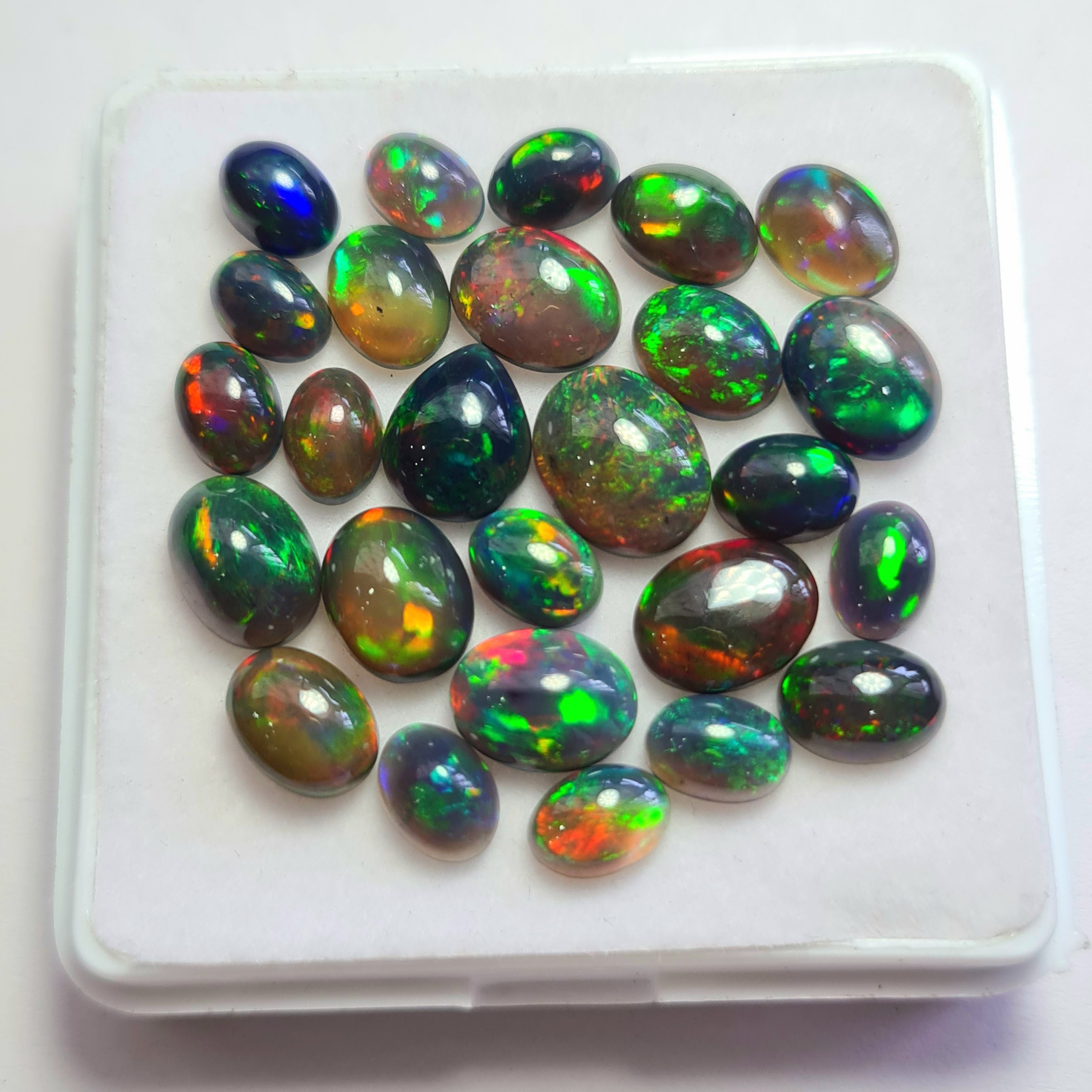 26 pcs of  Ethiopian Black Smoked Opal Mix Shape | 19.7Cts | 7mm to 10mm size