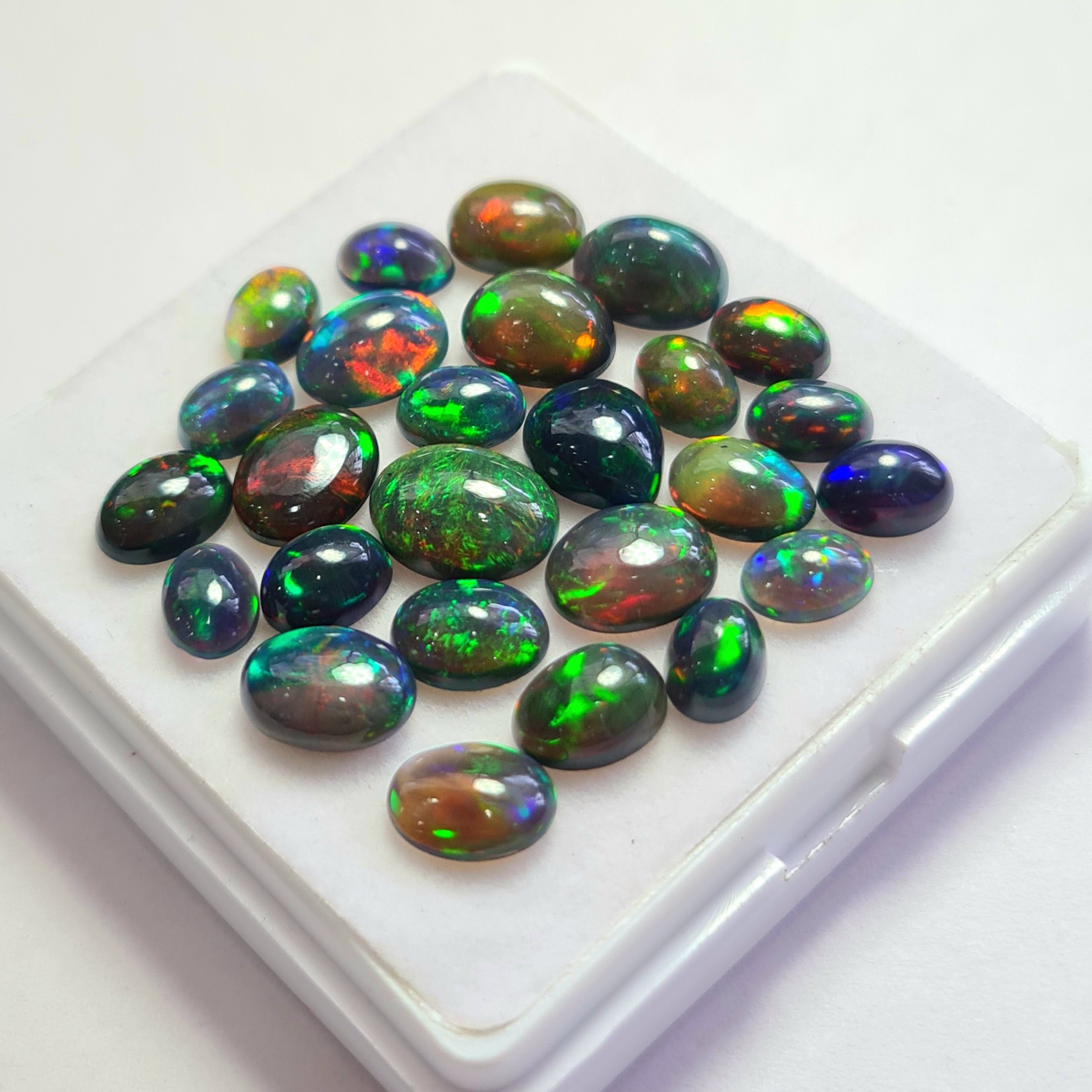 26 pcs of  Ethiopian Black Smoked Opal Mix Shape | 19.7Cts | 7mm to 10mm size