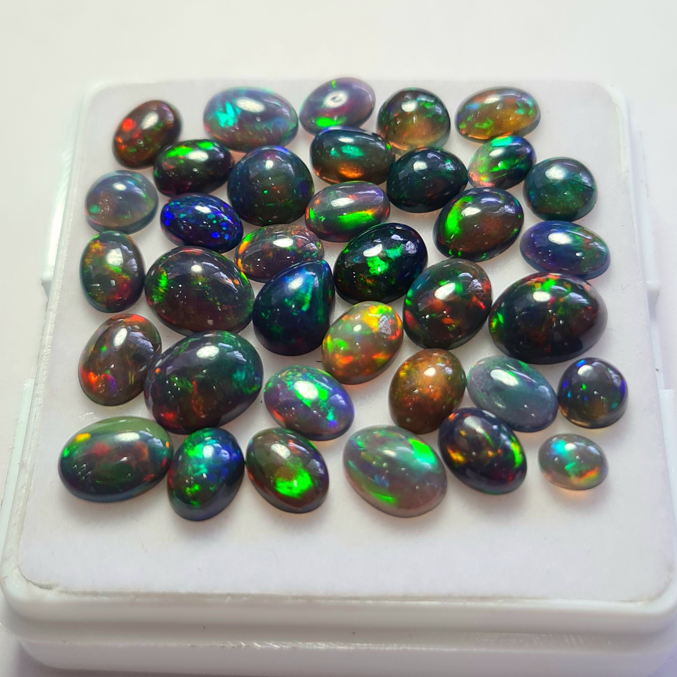 36 pcs of  Ethiopian Black Smoked Opal Mix Shape | 22.1Cts | 5mm to 9mm size