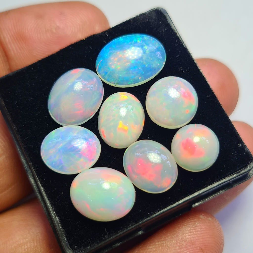 8 pcs of Natural Opal Mix | 19.6Cts | 9mm to 14mm sizes