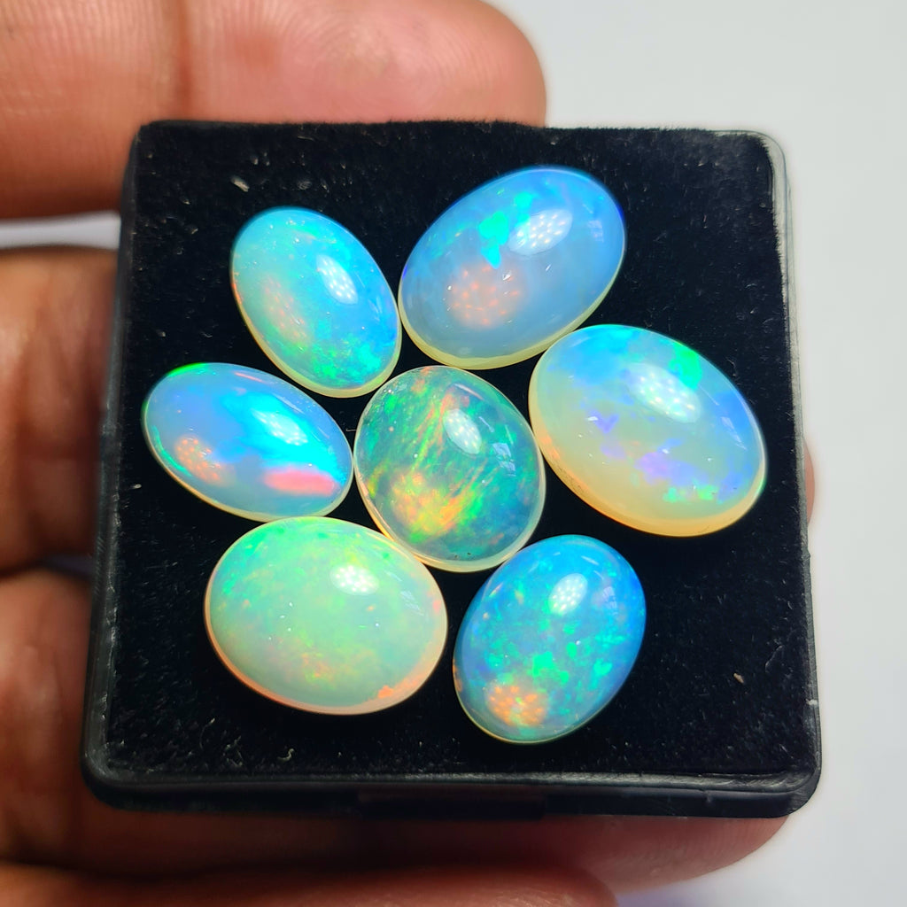7 pcs of Natural Opal Oval Shape | 19.7Cts | 12mm to 14mm size