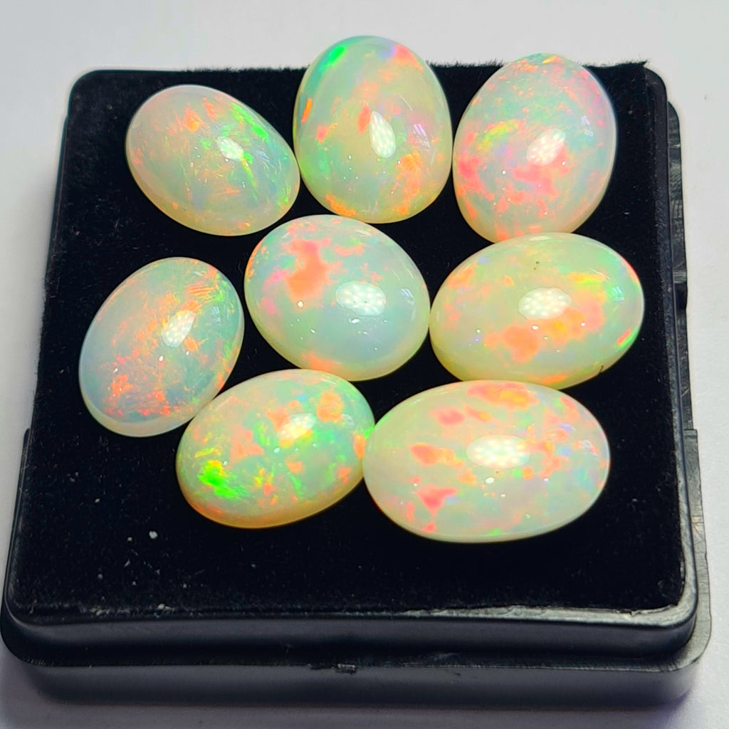 8 pcs of Natural Opal Oval Shape | 25.1Cts | 12mm to 14mm size