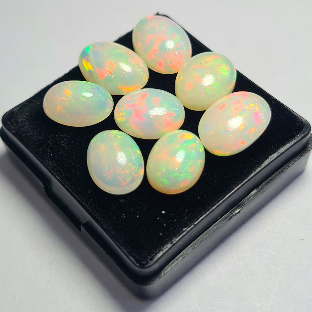 8 pcs of Natural Opal Oval Shape | 25.1Cts | 12mm to 14mm size