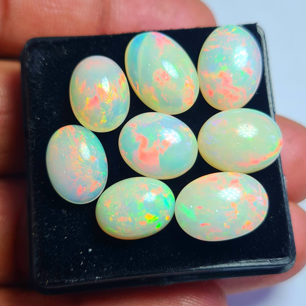 8 pcs of Natural Opal Oval Shape | 25.1Cts | 12mm to 14mm size