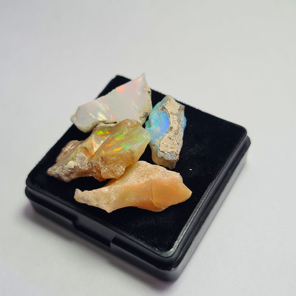 4 Pcs Natural Ethiopian  Opal Rough | Size: 19-26mm