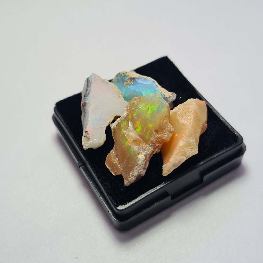 4 Pcs Natural Ethiopian  Opal Rough | Size: 19-26mm