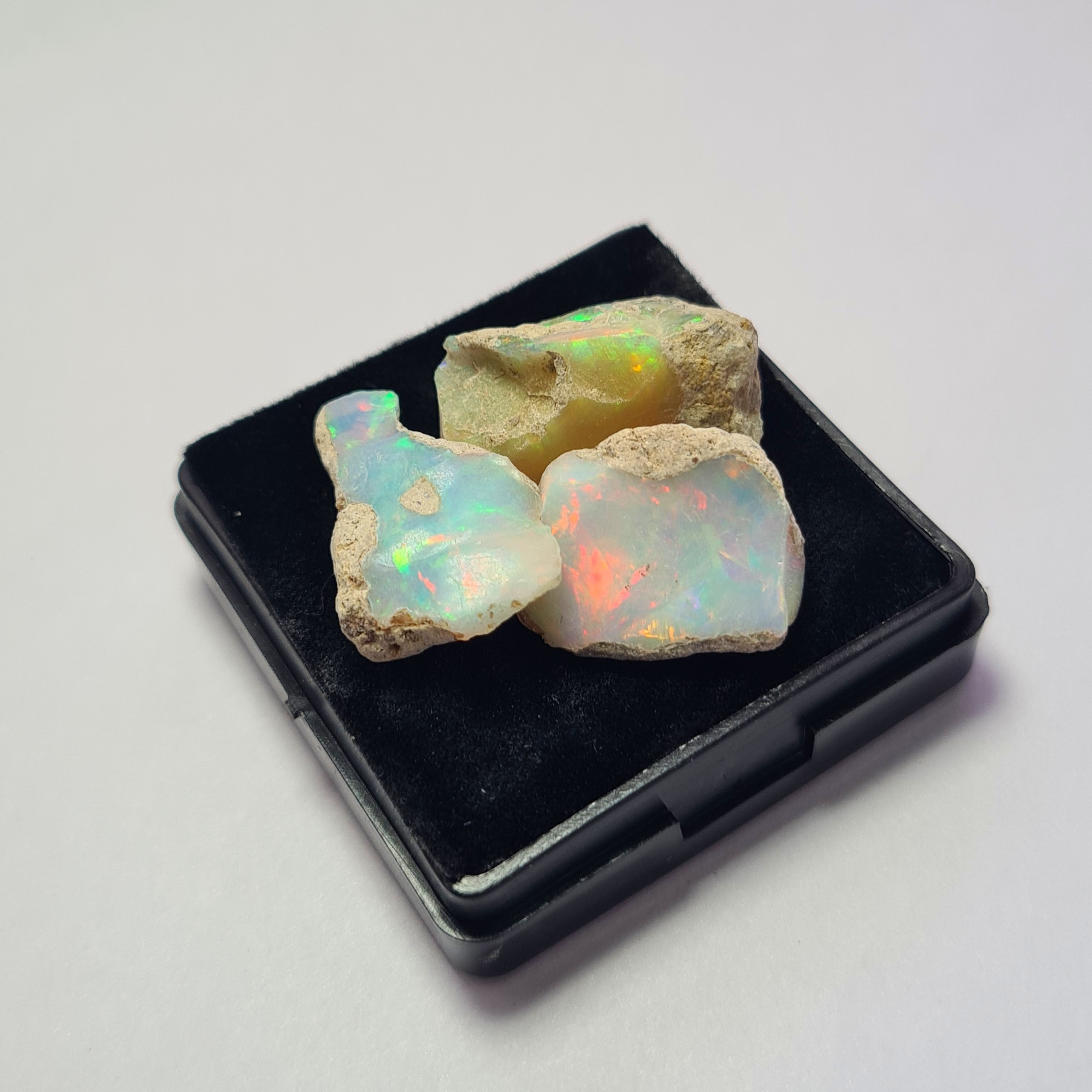 3 Pcs Natural Ethiopian  Opal Rough | Size: 18-21mm