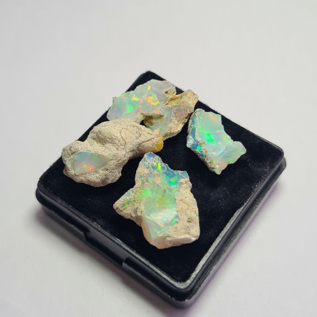 4 Pcs Natural Ethiopian  Opal Rough | Size: 15-21mm