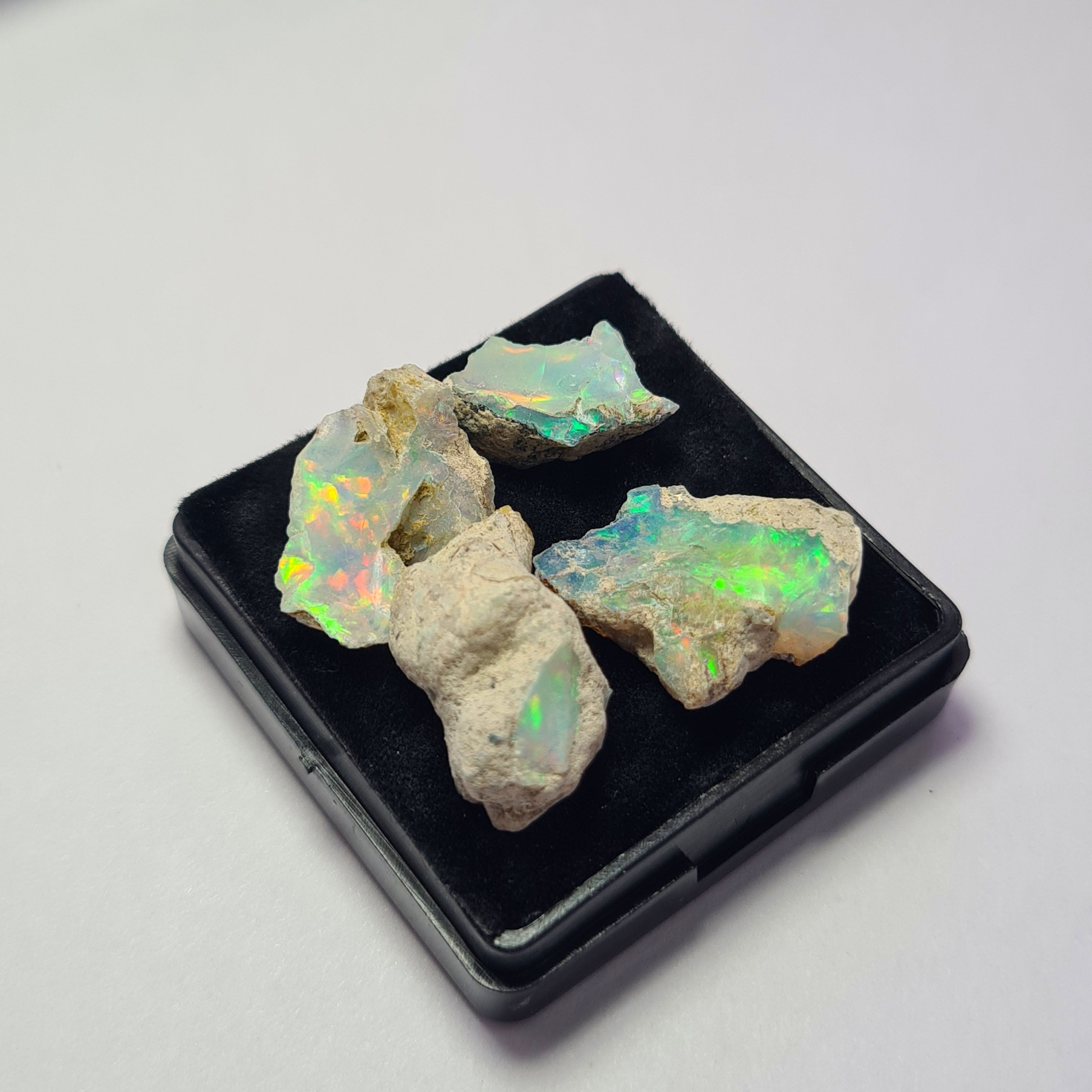 4 Pcs Natural Ethiopian  Opal Rough | Size: 15-21mm