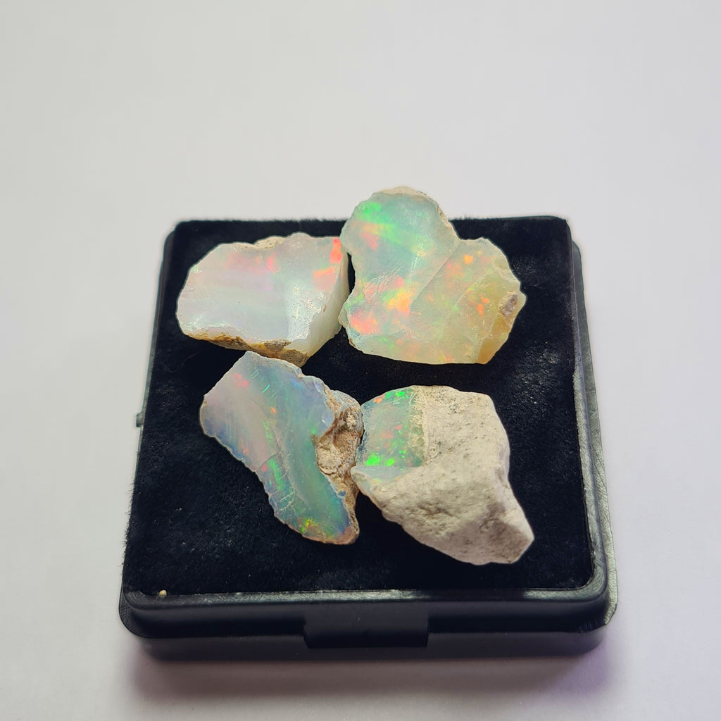 4 Pcs Natural Ethiopian  Opal Rough | Size: 16-20mm
