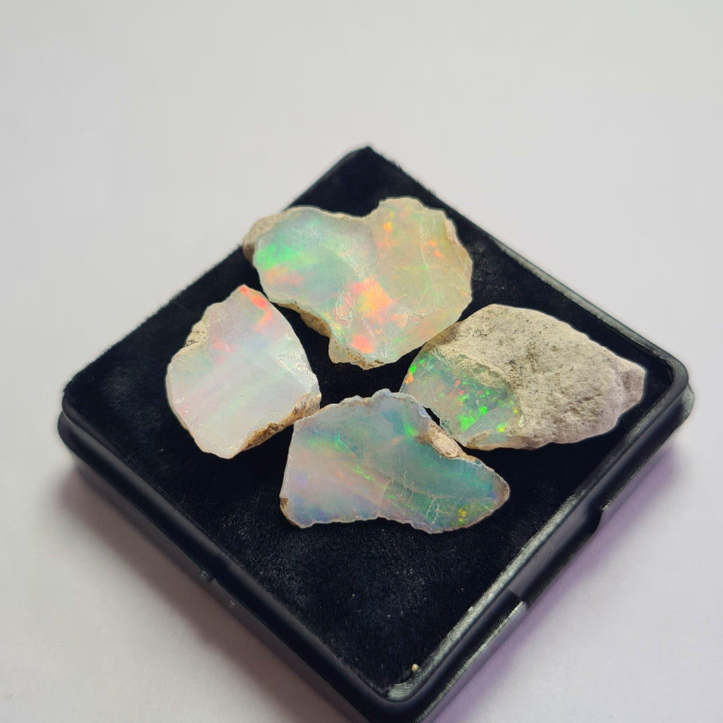 4 Pcs Natural Ethiopian  Opal Rough | Size: 16-20mm