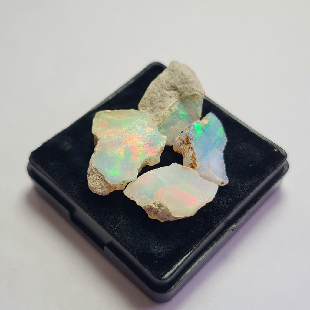 4 Pcs Natural Ethiopian  Opal Rough | Size: 16-20mm