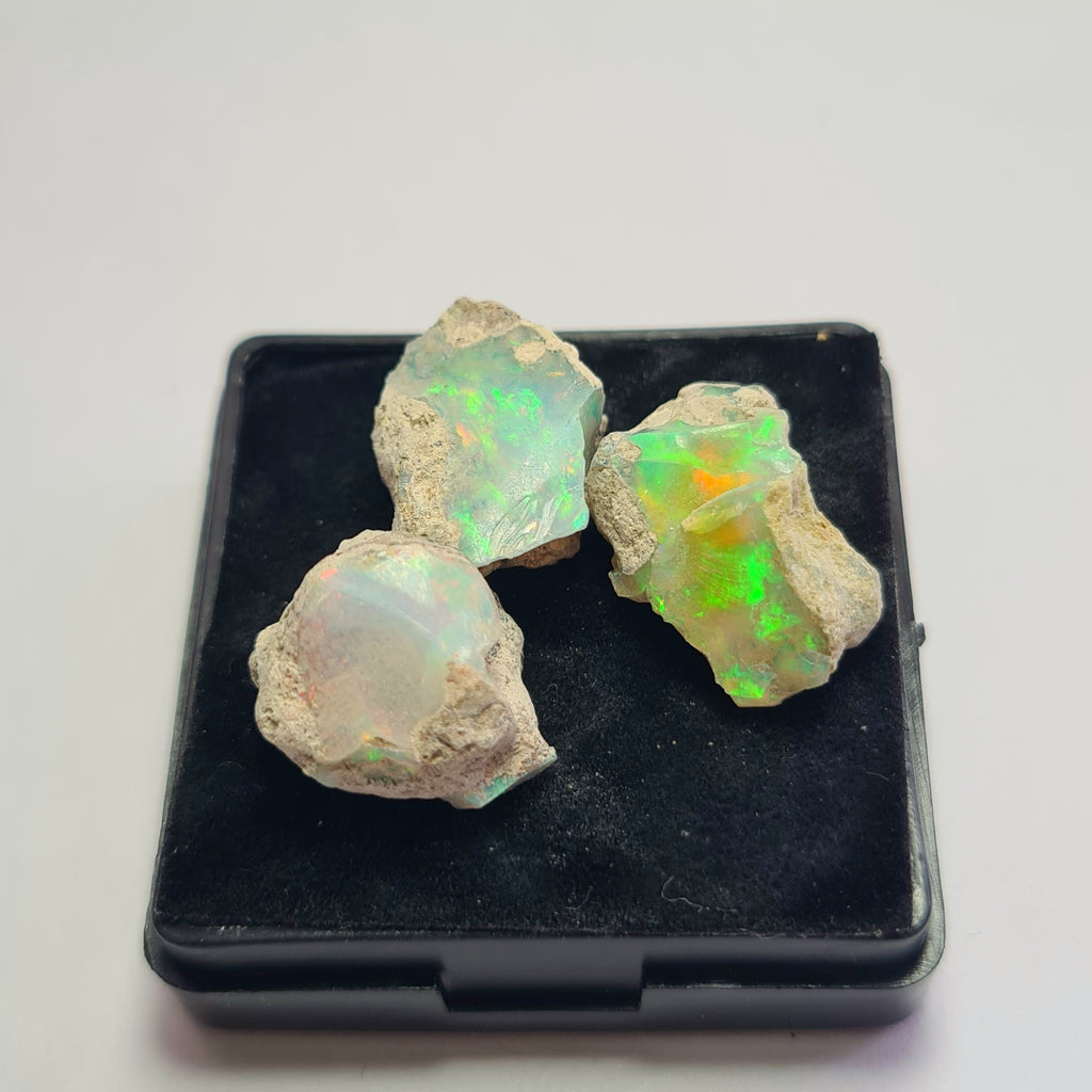 3 Pcs Natural Ethiopian  Opal Rough | Size: 15-19mm