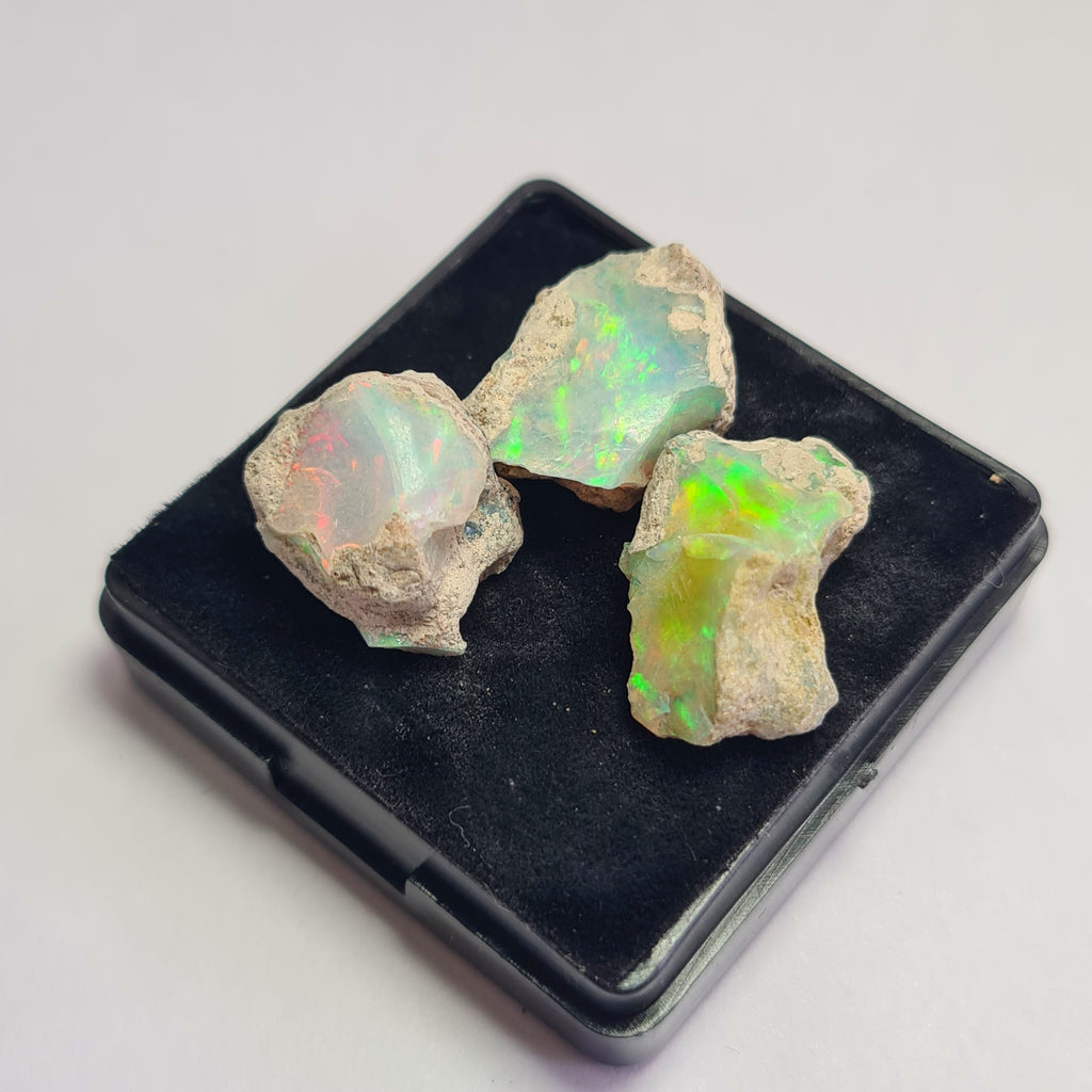 3 Pcs Natural Ethiopian  Opal Rough | Size: 15-19mm