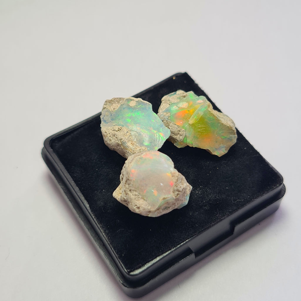 3 Pcs Natural Ethiopian  Opal Rough | Size: 15-19mm