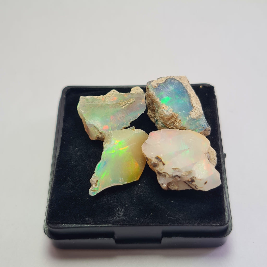 4 Pcs Natural Ethiopian  Opal Rough | Size: 16-19mm