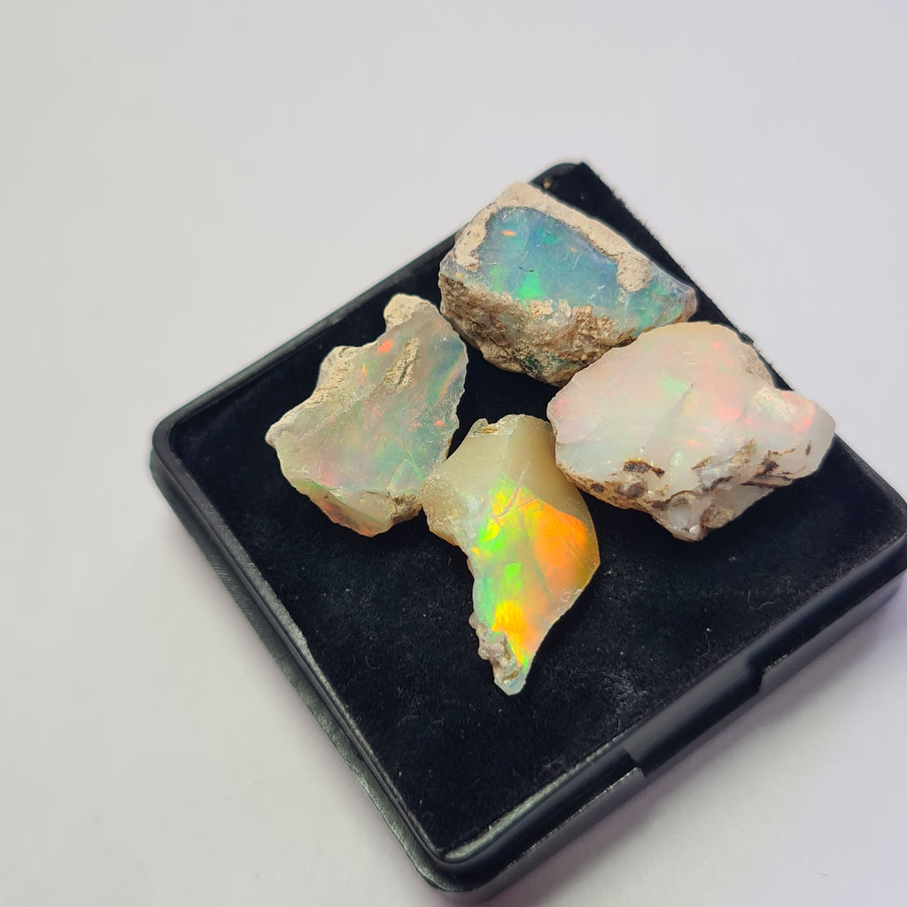 4 Pcs Natural Ethiopian  Opal Rough | Size: 16-19mm