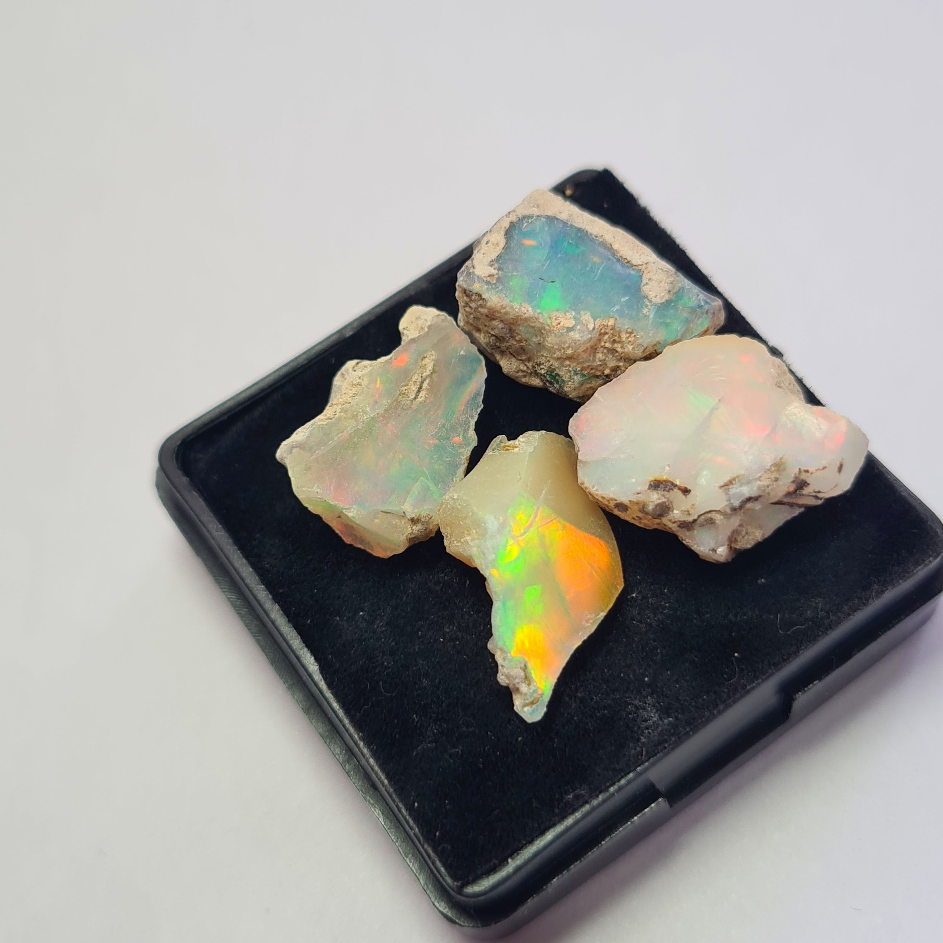 4 Pcs Natural Ethiopian  Opal Rough | Size: 16-19mm