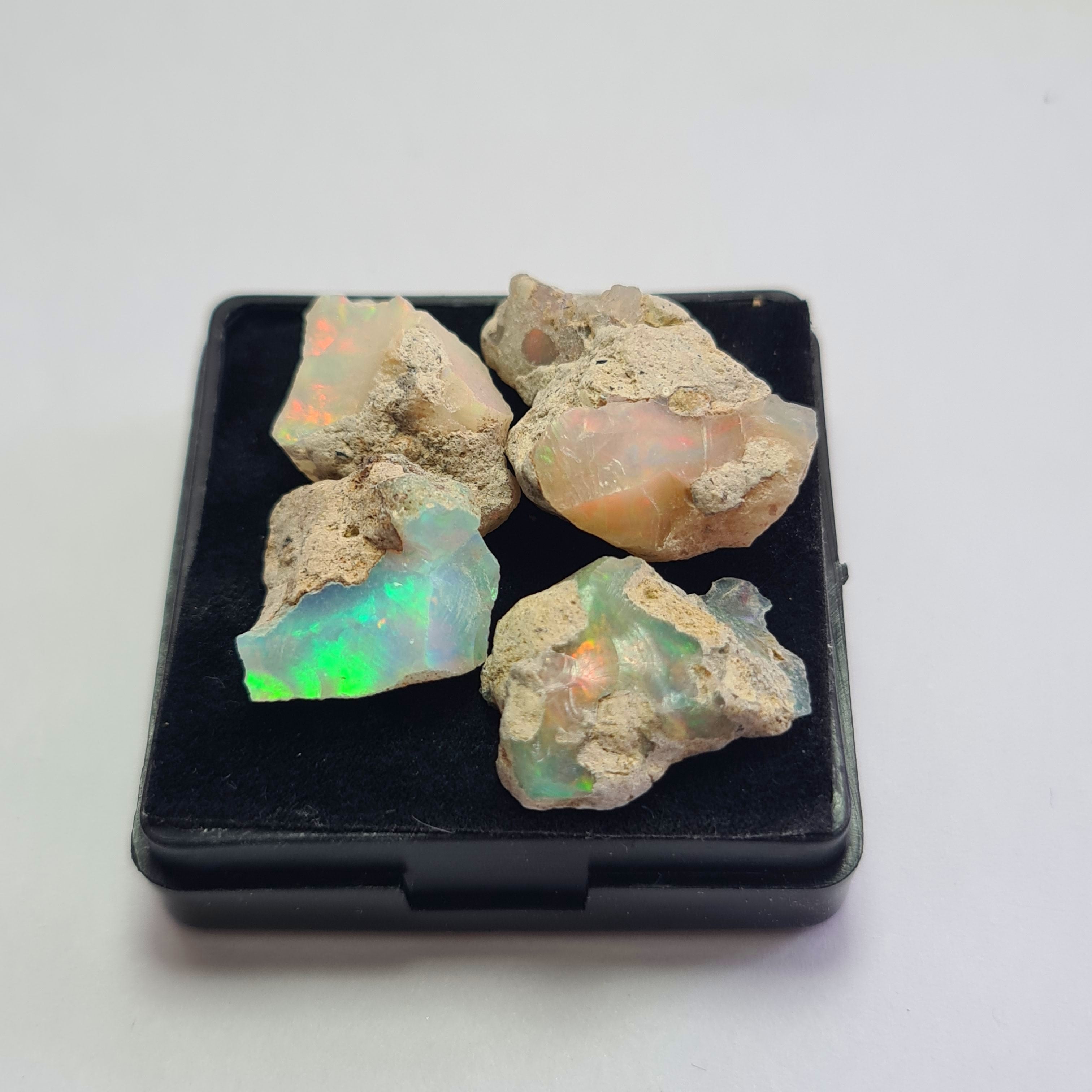 4 Pcs Natural Ethiopian  Opal Rough | Size: 15-24mm