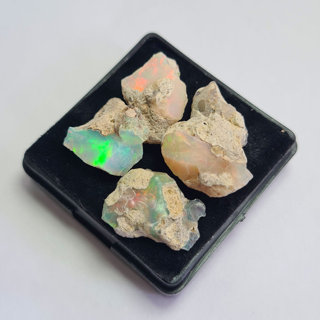 4 Pcs Natural Ethiopian  Opal Rough | Size: 15-24mm