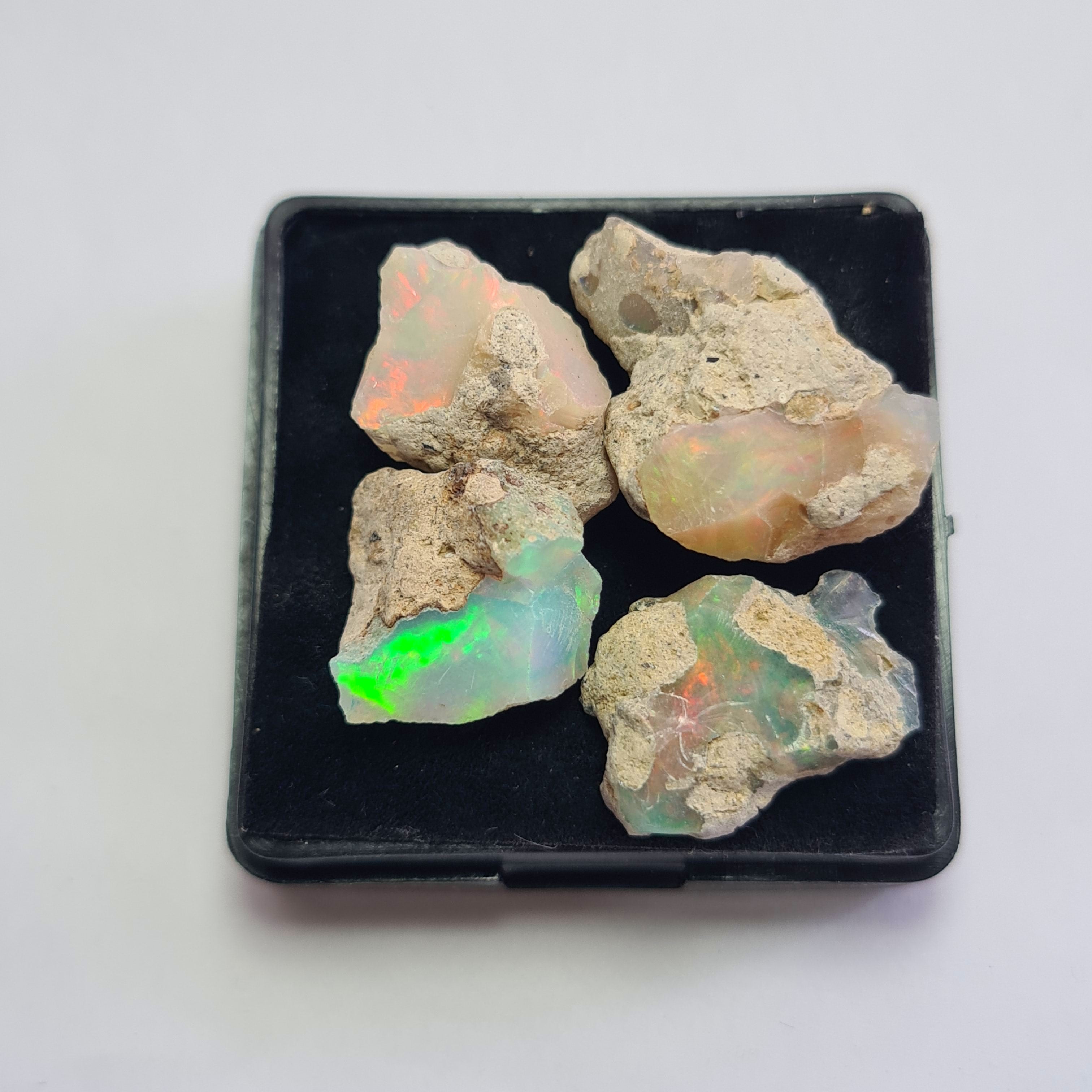 4 Pcs Natural Ethiopian  Opal Rough | Size: 15-24mm