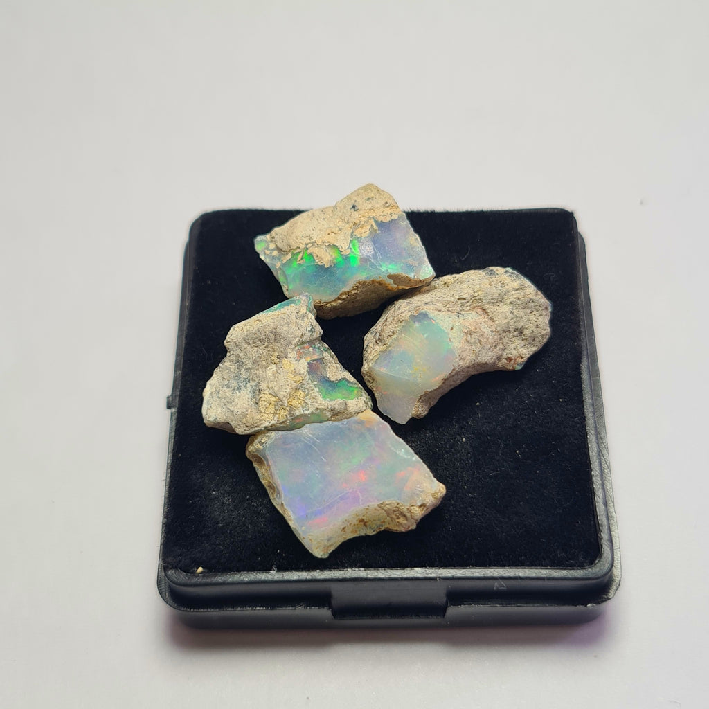 4 Pcs Natural Ethiopian  Opal Rough | Size: 13-19mm