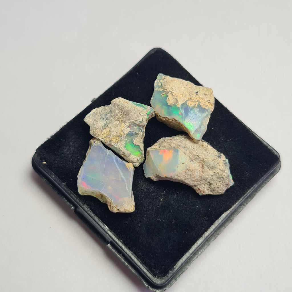 4 Pcs Natural Ethiopian  Opal Rough | Size: 13-19mm