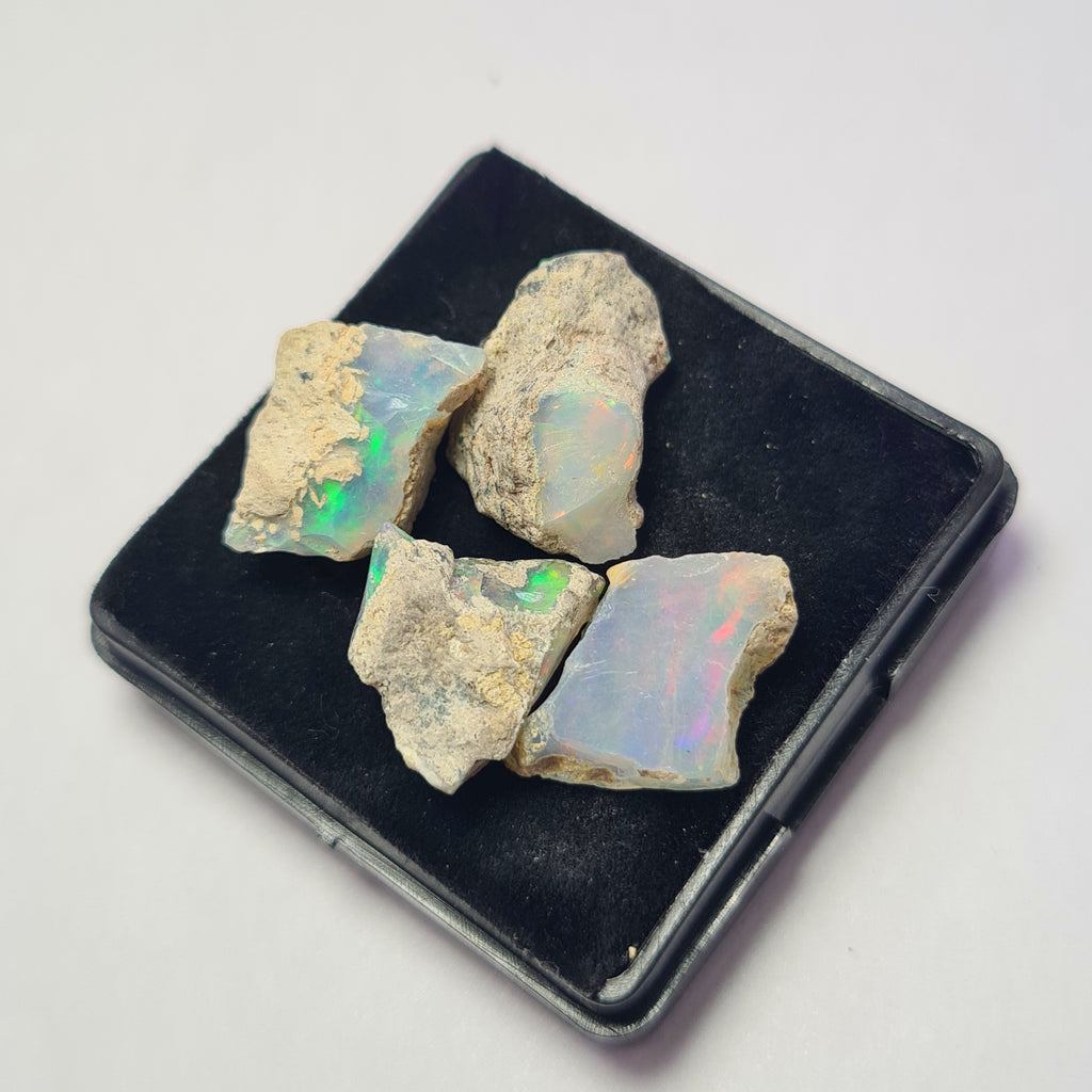4 Pcs Natural Ethiopian  Opal Rough | Size: 13-19mm