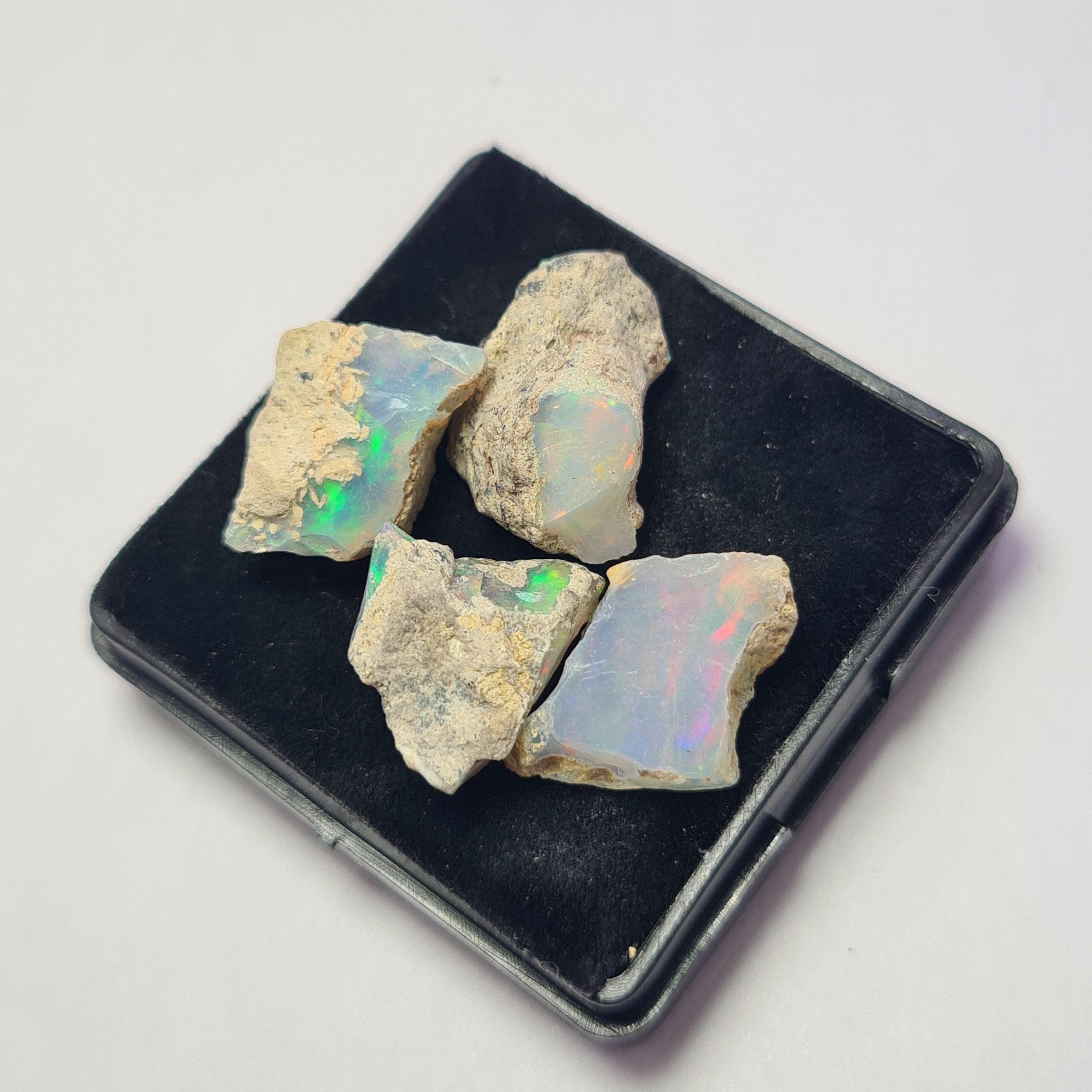 4 Pcs Natural Ethiopian  Opal Rough | Size: 13-19mm