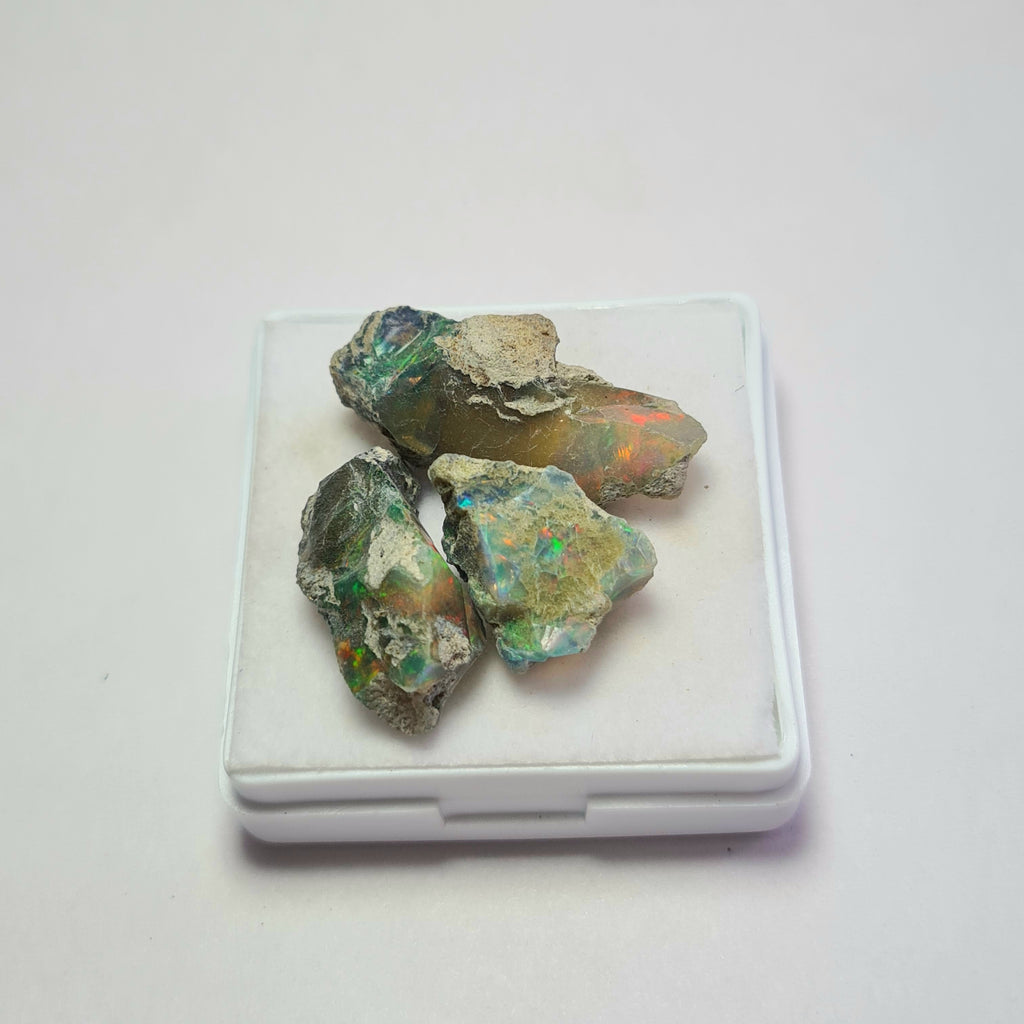 3 Pcs Natural Black Opal Rough | Size: 16-28mm