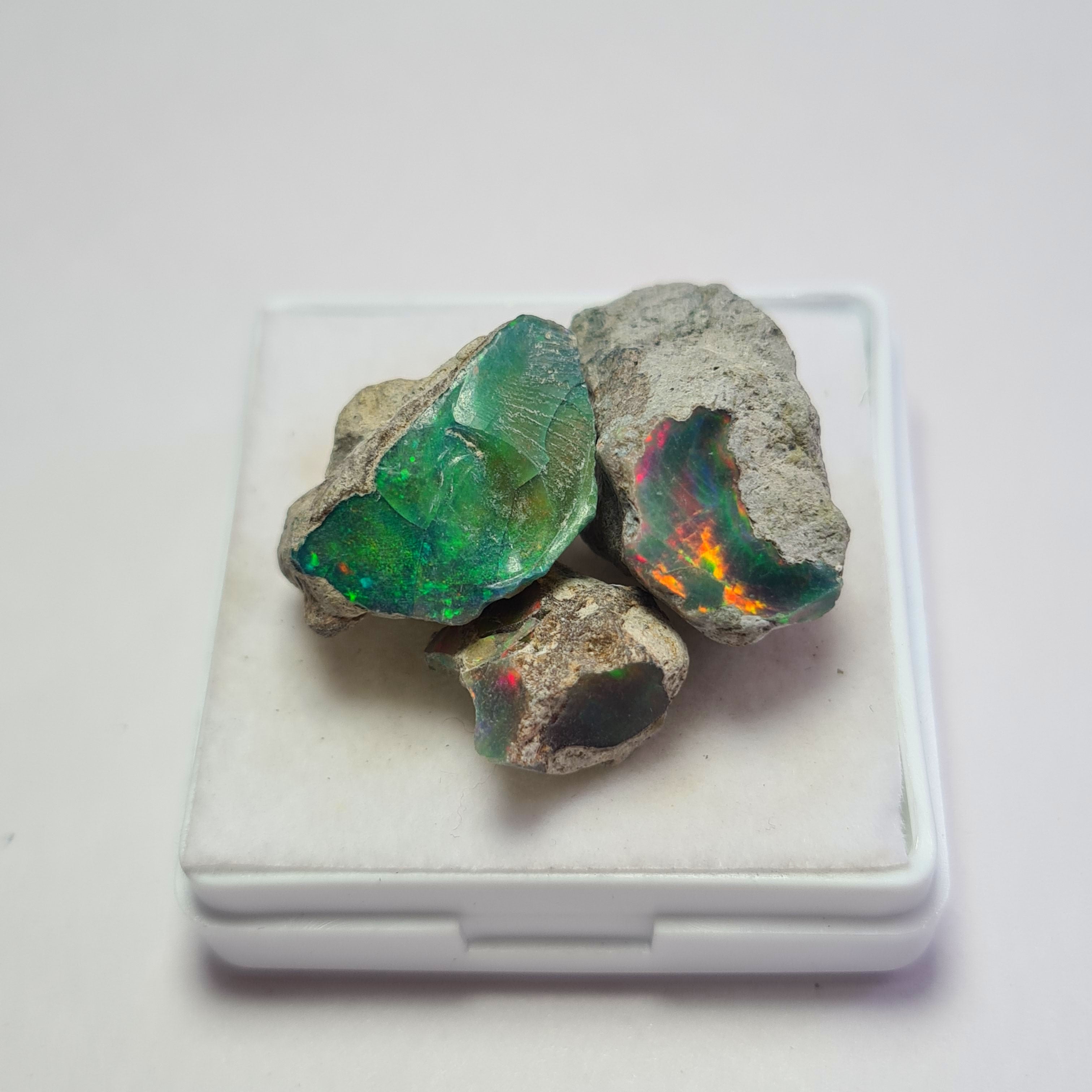 3 Pcs Natural Black Opal Rough | Size: 12-25mm