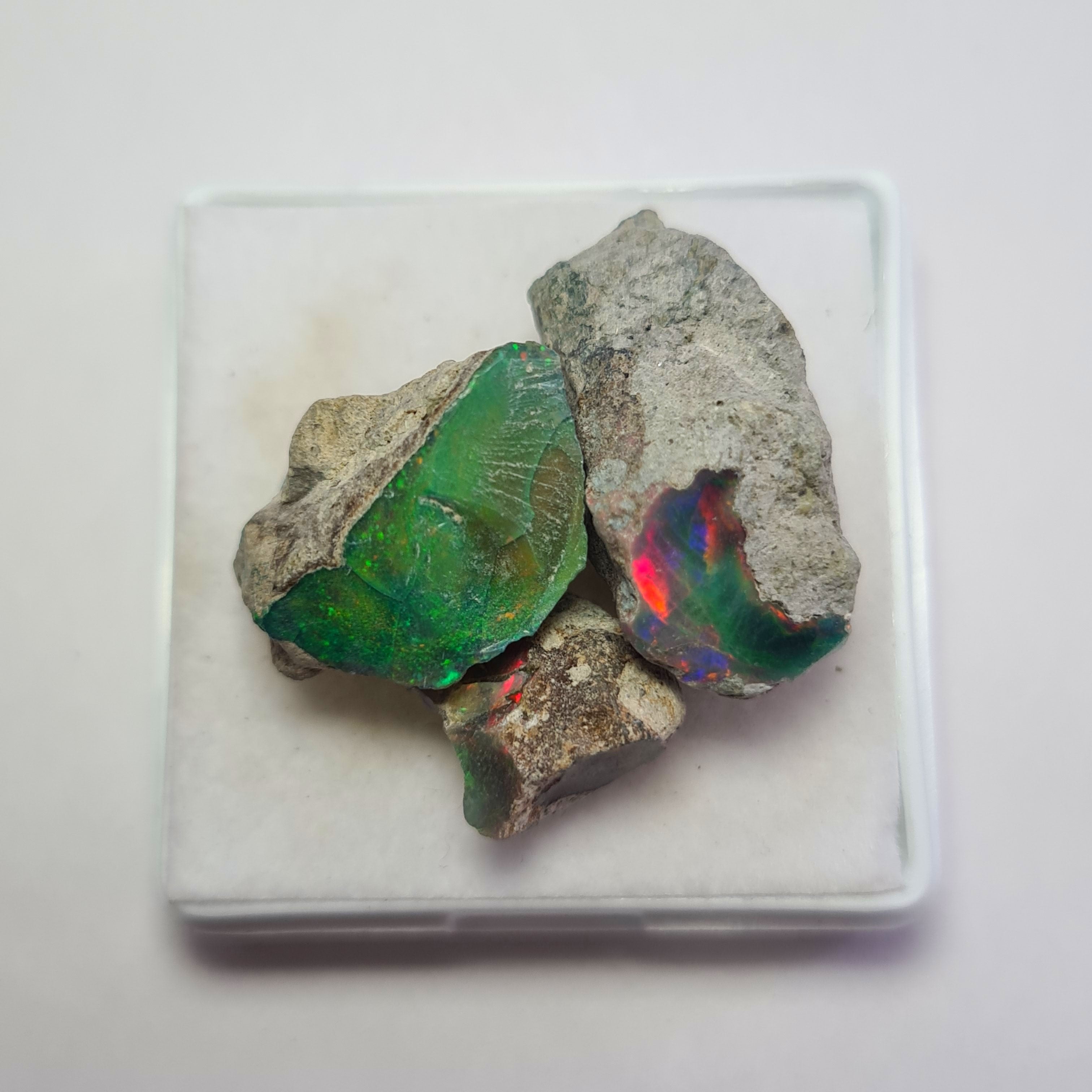 3 Pcs Natural Black Opal Rough | Size: 12-25mm