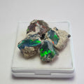 4 Pcs Natural Black Opal Rough | Size: 13-18mm