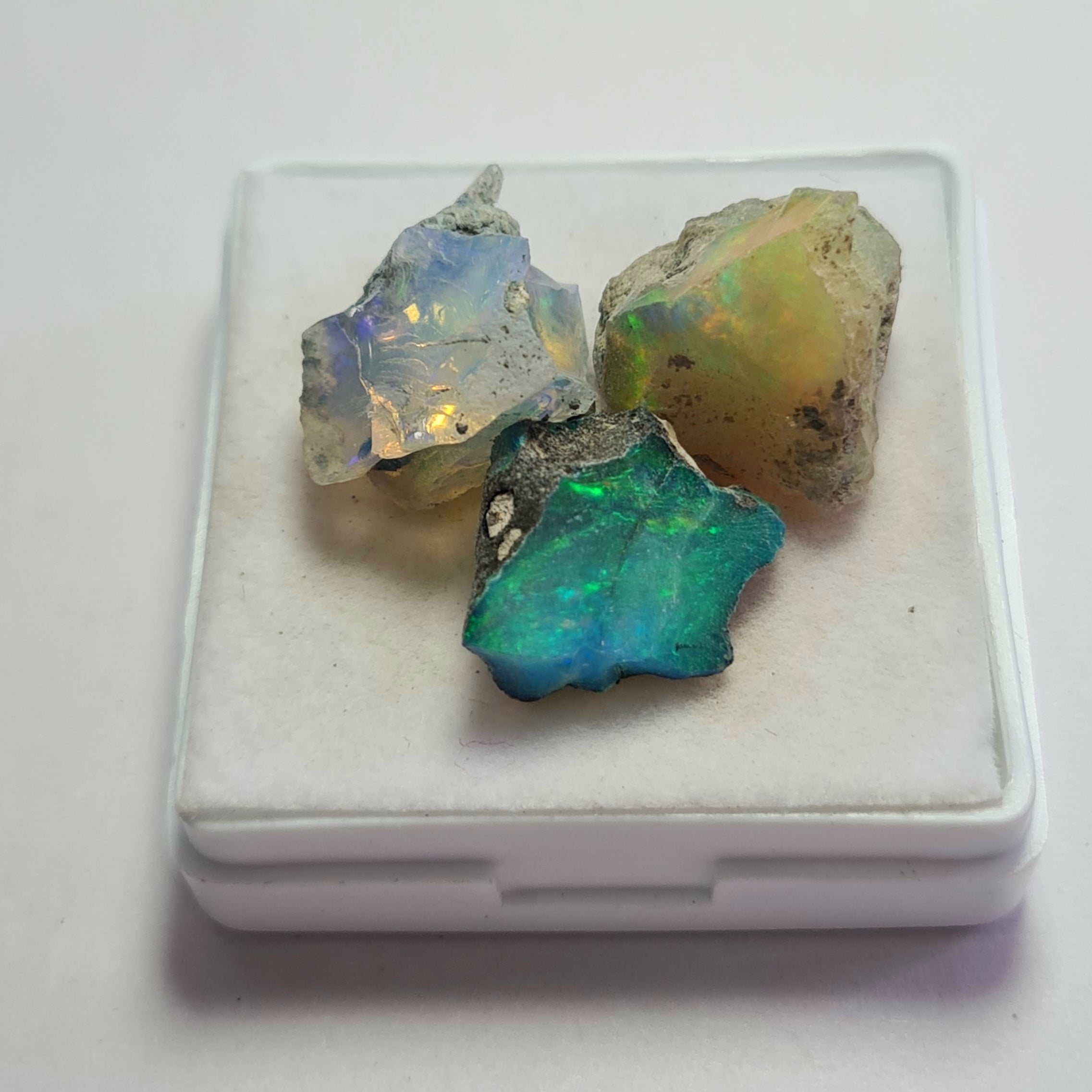 3 Pcs Natural Black Opal Rough | Size: 14-19mm