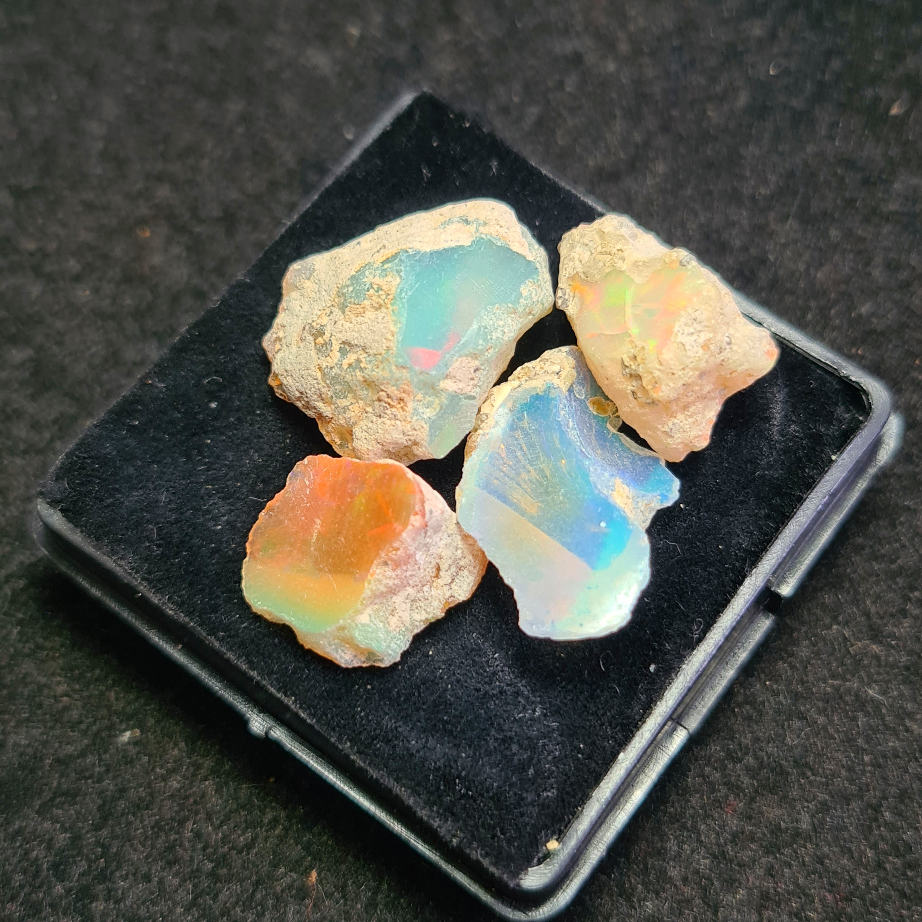 4 Pcs Natural Ethiopian  Opal Rough | Size: 14-20mm