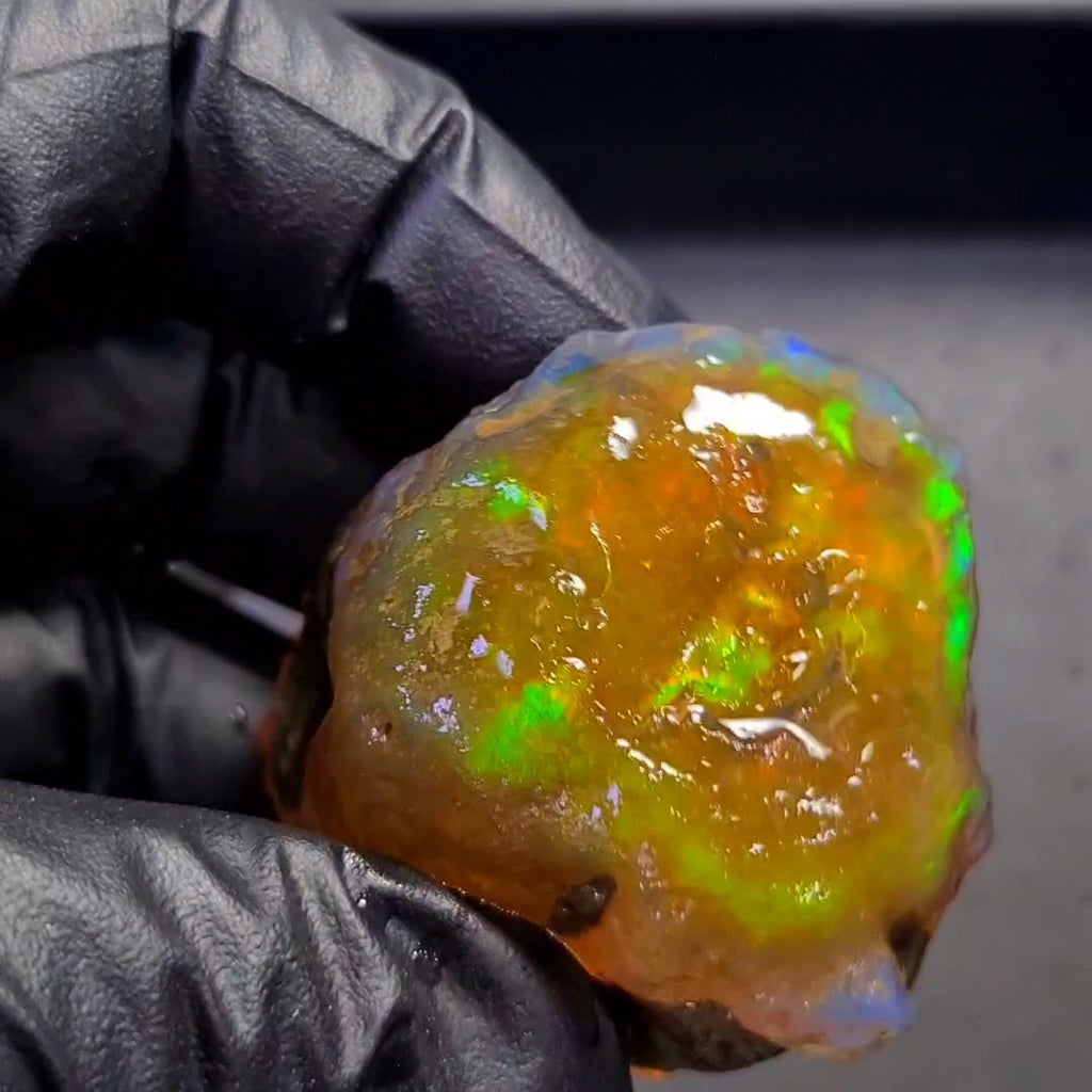 458 Carats | Ethiopian Jumbo Water Opal Specimen grade | Brilliant play of colour| 54x44mm