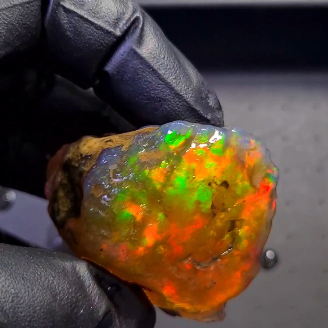 458 Carats | Ethiopian Jumbo Water Opal Specimen grade | Brilliant play of colour| 54x44mm