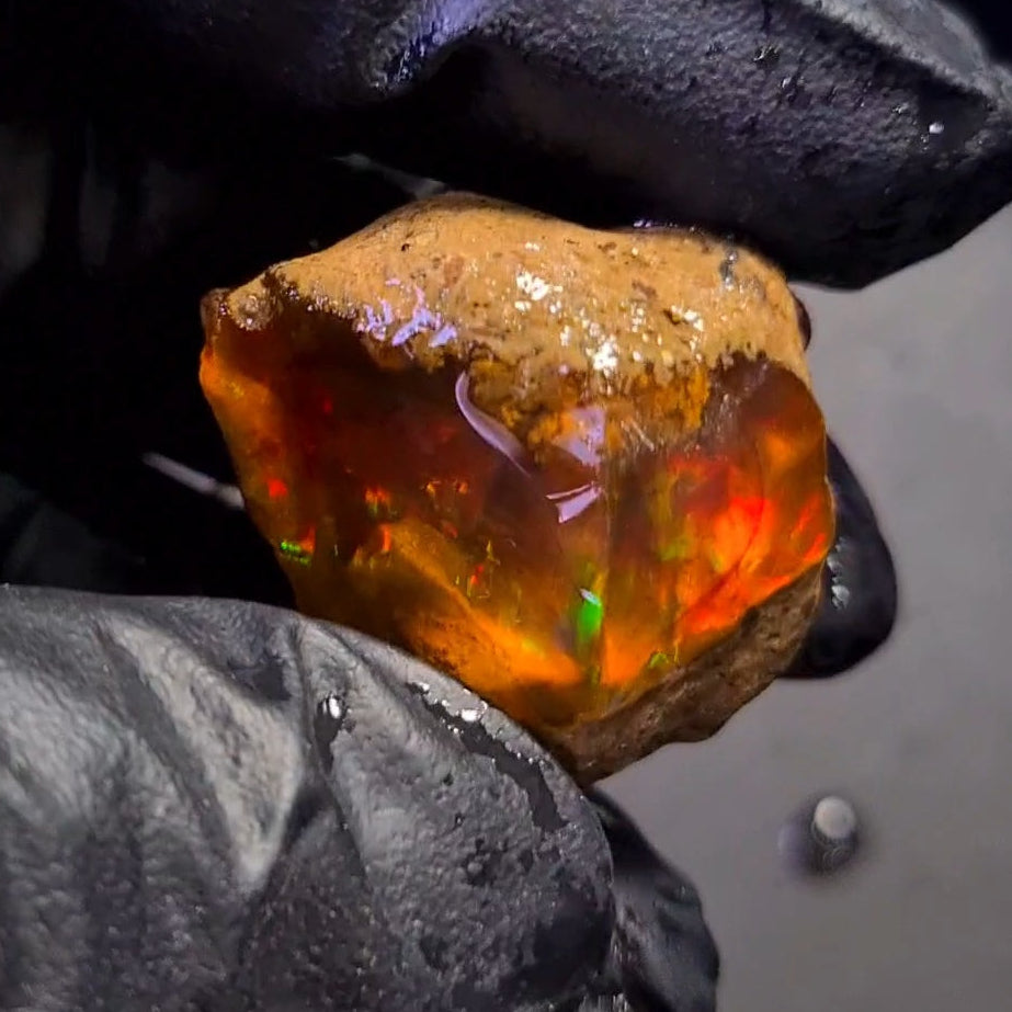 89 Carats | Ethiopian Water Opal Specimen grade | Brilliant play of colour| 32x26mm