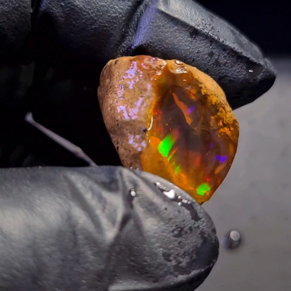 89 Carats | Ethiopian Water Opal Specimen grade | Brilliant play of colour| 32x26mm