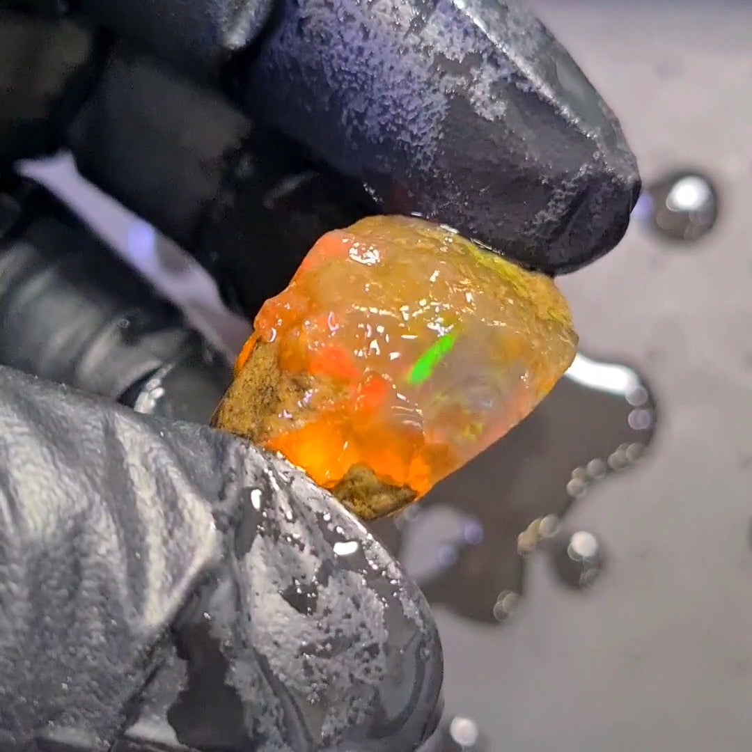 48 Carats | Ethiopian Water Opal Specimen grade | Brilliant play of colour| 28x22mm