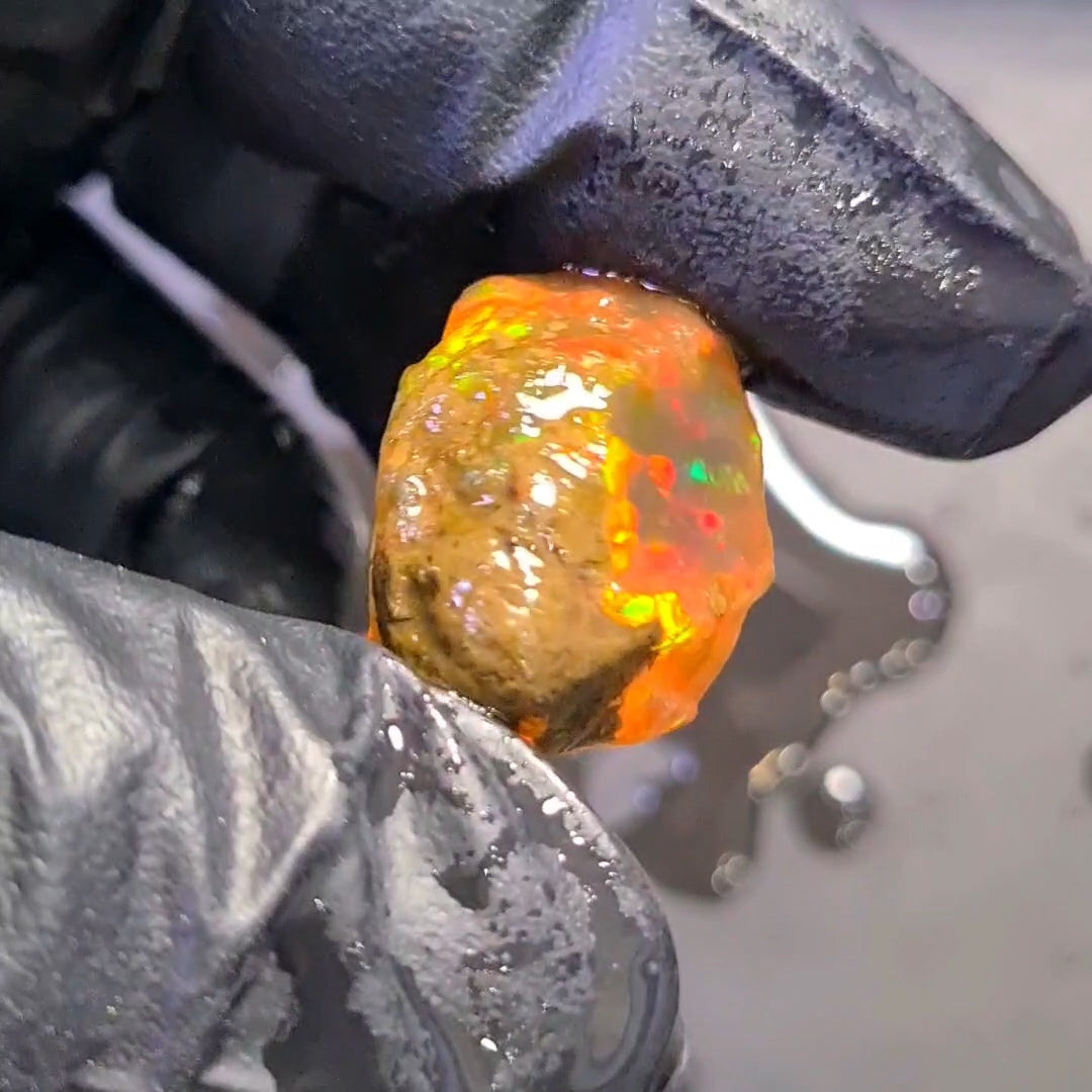 48 Carats | Ethiopian Water Opal Specimen grade | Brilliant play of colour| 28x22mm