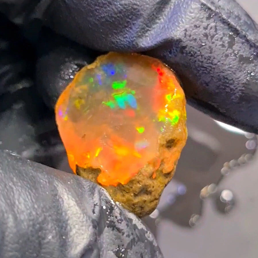 48 Carats | Ethiopian Water Opal Specimen grade | Brilliant play of colour| 28x22mm