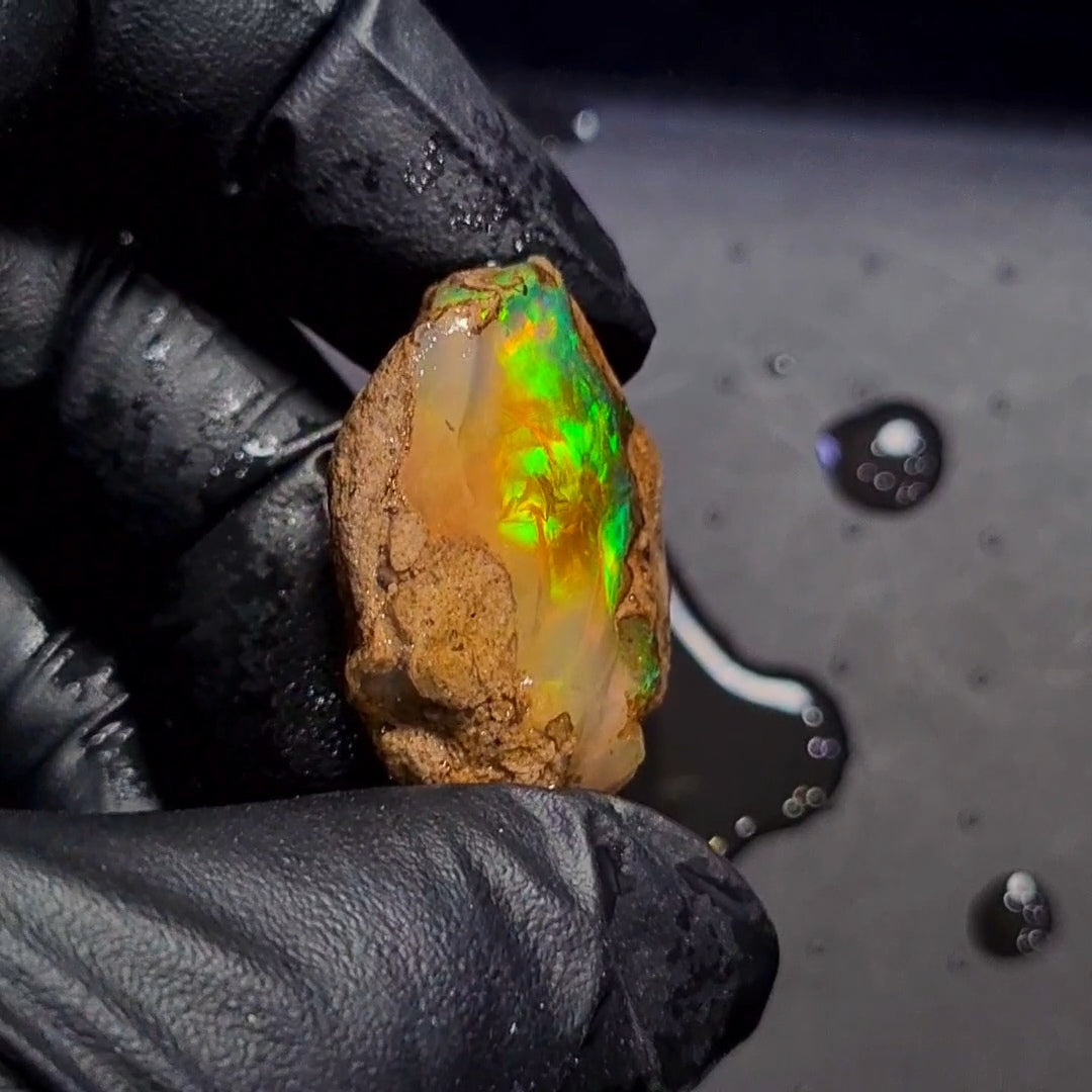 72 Carats | Ethiopian Water Opal Specimen grade | Brilliant play of colour| 35x30mm