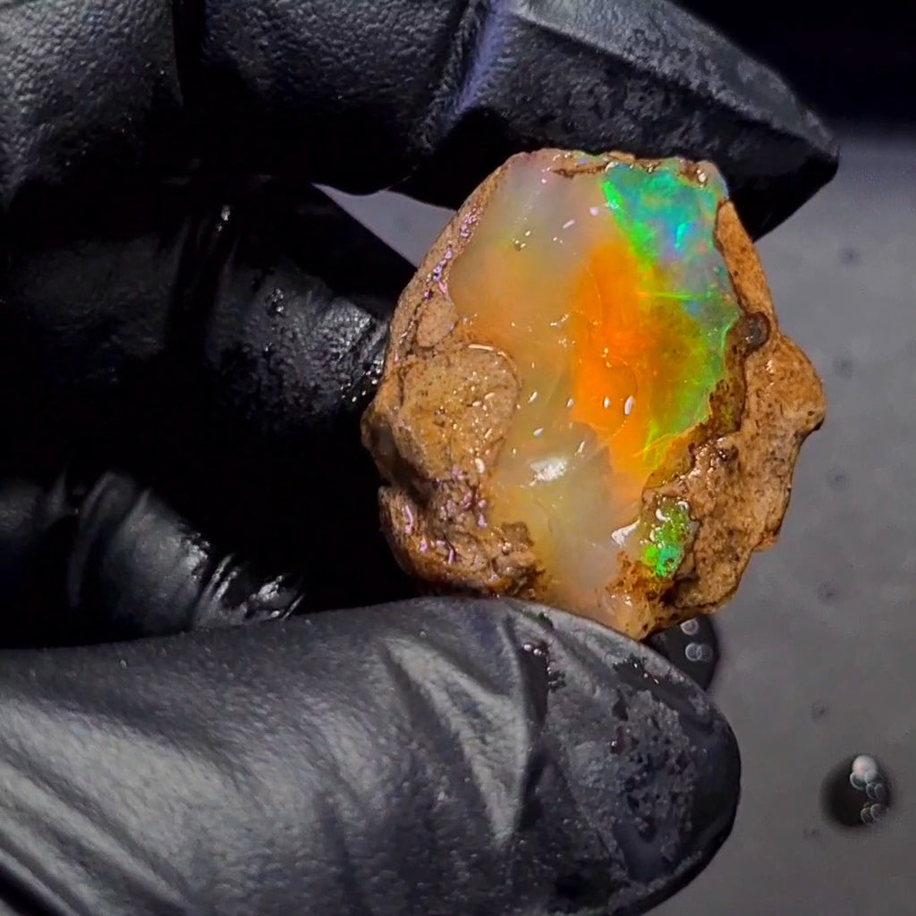 72 Carats | Ethiopian Water Opal Specimen grade | Brilliant play of colour| 35x30mm