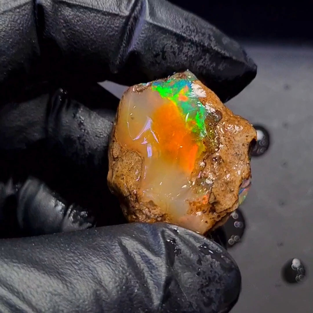 72 Carats | Ethiopian Water Opal Specimen grade | Brilliant play of colour| 35x30mm