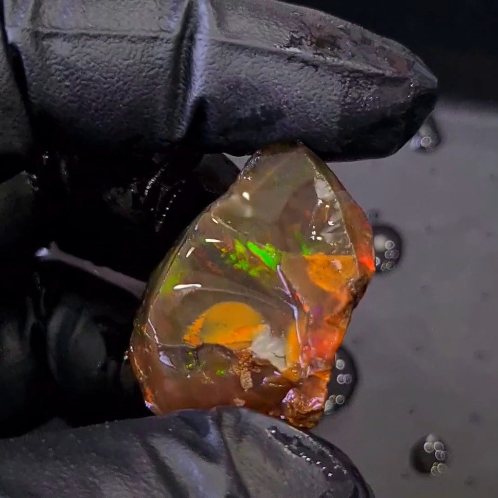 59 Carats | Ethiopian Phantom Water Opal Specimen grade | Brilliant play of colour| 36x25mm
