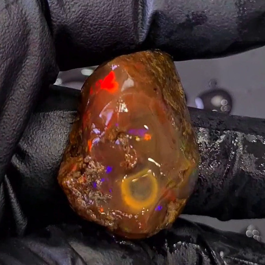 59 Carats | Ethiopian Phantom Water Opal Specimen grade | Brilliant play of colour| 36x25mm